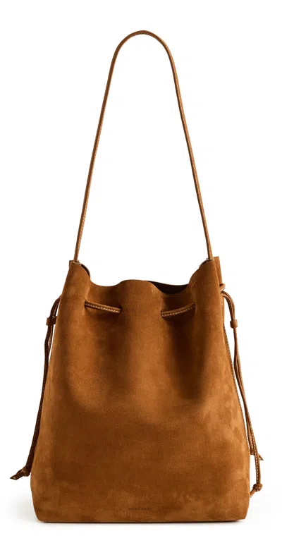 Mansur Gavriel Drawstring Cabas Bag Saddle In Brown