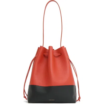 Mansur Gavriel Drawstring Cabas Bucket Bag In Red