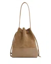 Mansur Gavriel Drawstring Cabas Bucket Bag In Brown