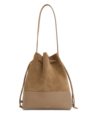 Mansur Gavriel Drawstring Cabas Bucket Bag In Brown