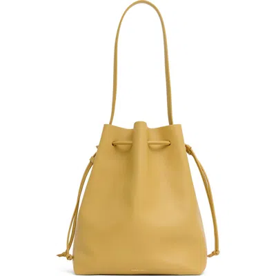 Mansur Gavriel Drawstring Cabas Leather Bucket Bag In Yellow