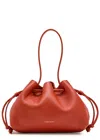 Mansur Gavriel Drawstring Leather Pouch In Red