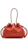 Mansur Gavriel Drawstring Leather Pouch In Red