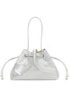 Mansur Gavriel Drawstring Pouchette Crinkle Tote Bag In Silver