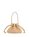 Mansur Gavriel Woven Raffia Drawstring Pouchette In Nude