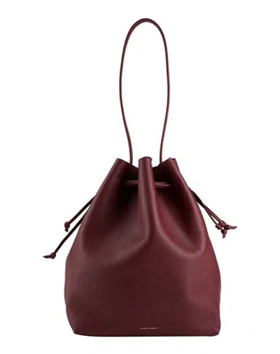 Mansur Gavriel Drawstring Woman Shoulder Bag Burgundy Size - Leather In Red