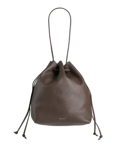 Mansur Gavriel Drawstring Woman Shoulder Bag Dark Brown Size - Leather