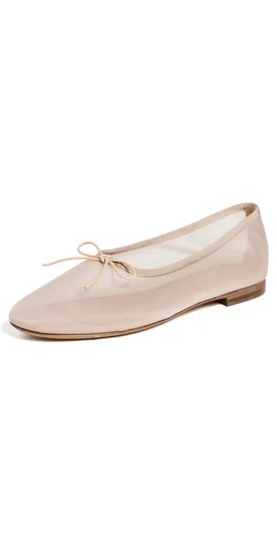 Mansur Gavriel Dream Ballerina Woman Ballet Flats Beige Size 8.5 Textile Fibers In Neutral