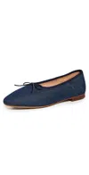 Mansur Gavriel Bow-detail Denim Ballerina Shoes In Dark Blue