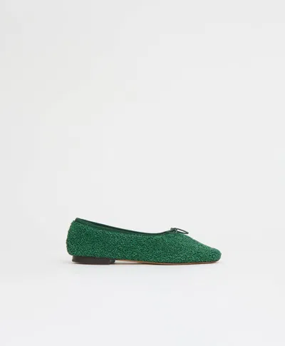 Mansur Gavriel Dream Ballerina In Leaf Textured Raffia