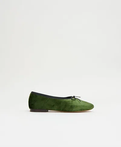 Mansur Gavriel Dream Ballerina In Olive Plush Velvet