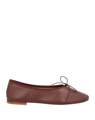Mansur Gavriel Dream Ballerina Woman Ballet Flats Brown Size 8.5 Leather