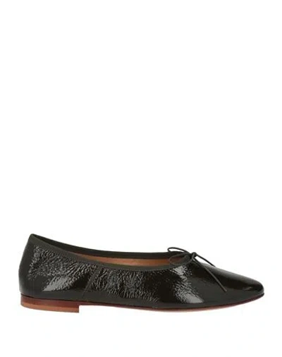 Mansur Gavriel Dream Ballerina Woman Ballet Flats Dark Green Size 8.5 Leather In Animal Print