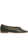 Mansur Gavriel Dream Bow-detail Ballet Flats In Green