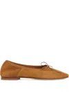 Mansur Gavriel Dream Suede Bow Ballet Flats In Animal Print