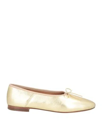 Mansur Gavriel Dream Woman Ballet Flats Gold Size 8 Leather