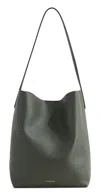 Mansur Gavriel Everyday Leather Shoulder Bag In Seaweed