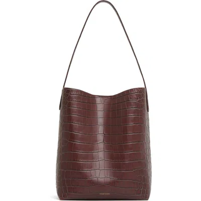 Mansur Gavriel Everyday Cabas Croc Embossed Leather Hobo Bag
