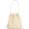 Mansur Gavriel Everyday Cabas Leather Drawstring Bucket Bag In Yellow