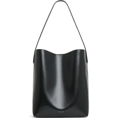 Mansur Gavriel Everyday Cabas Leather Hobo Bag In Black/caramel