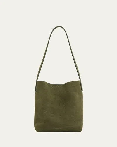 Mansur Gavriel Everyday Cabas Small Suede Shoulder Bag In Green