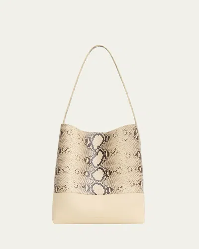 Mansur Gavriel Everyday Cabas Snakeskin-embossed Tote Bag In Gray