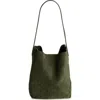 Mansur Gavriel Everyday Cabas Suede Hobo Bag In Green