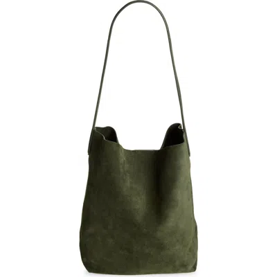 Mansur Gavriel Everyday Cabas Suede Hobo Bag In Green