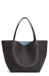 Mansur Gavriel Everyday Soft Leather Tote In Aubergine/cielo