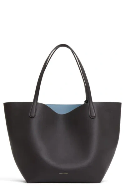 Mansur Gavriel Everyday Soft Leather Tote In Aubergine/cielo