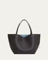 Mansur Gavriel Everyday Soft Leather Tote Bag In Aubergine Cielo