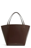Mansur Gavriel Everyday Soft Leather Tote In Chocolate/warm Grey