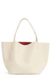 Mansur Gavriel Everyday Soft Leather Tote In Jasmine/flamma