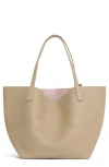 Mansur Gavriel Everyday Soft Leather Tote In Warm Grey/orchidea