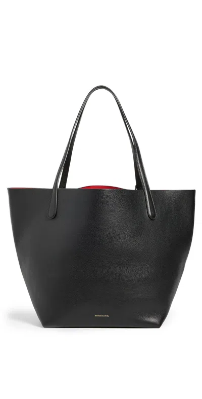 Mansur Gavriel Everyday Soft Tote In Black/flamma