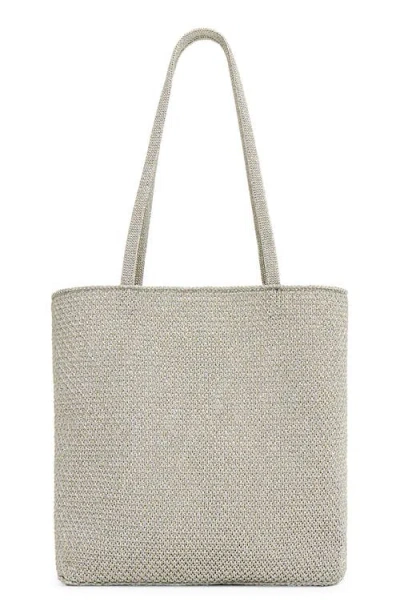 Mansur Gavriel Filo Metallic Knit Tote In Silver