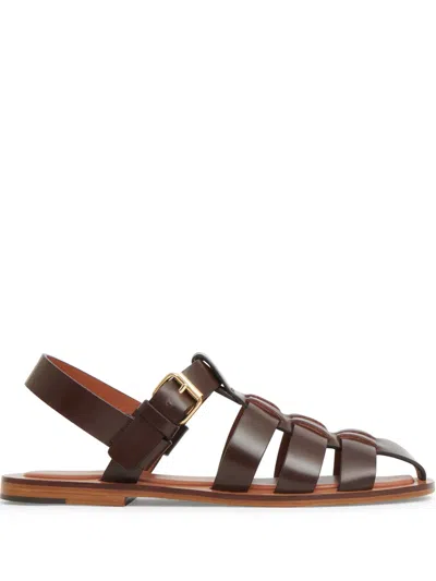 Mansur Gavriel Fisherman Sandals In Chocolate