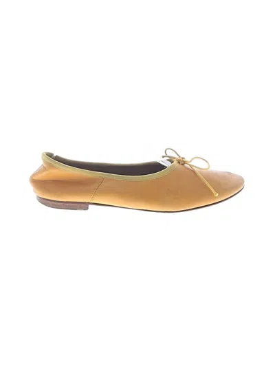 Pre-owned Mansur Gavriel Flats In Yellow