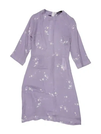 Pre-owned Mansur Gavriel Floral Print Midi Length Dress In Purple