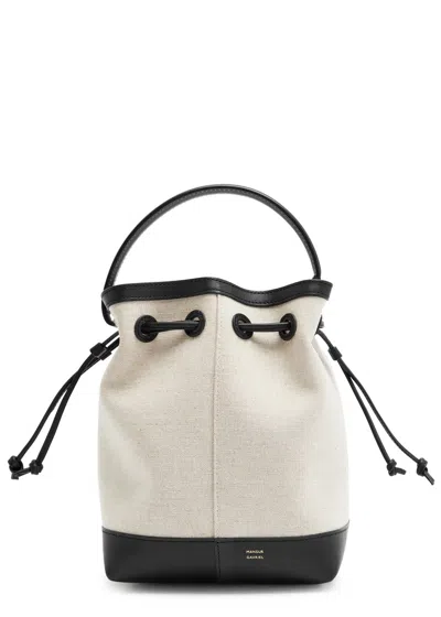 Mansur Gavriel Flores Canvas Bucket Bag In Brown