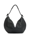 Mansur Gavriel Fortuna Leather Hobo Bag In Black