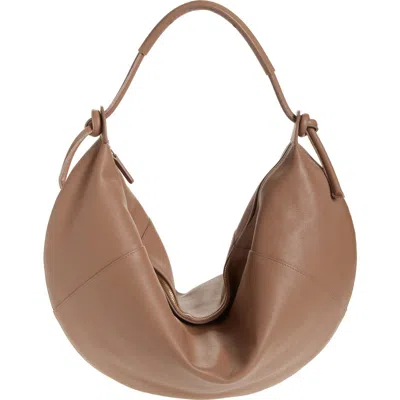Mansur Gavriel Fortuna Leather Hobo Bag In Biscotto