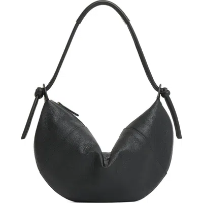 Mansur Gavriel Fortuna Leather Hobo Bag In Black