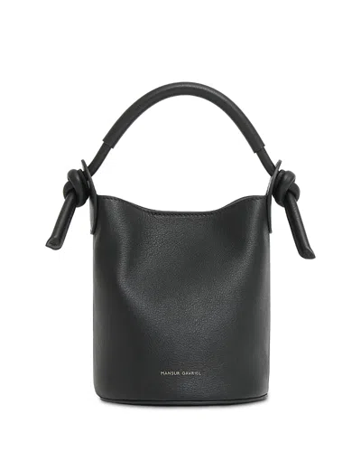 Mansur Gavriel Mini Fortuna Leather Bucket Bag In Black