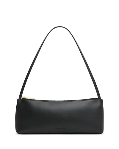 Mansur Gavriel Gaia Leather Baguette Shoulder Bag In Black