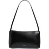 Mansur Gavriel Gaia Leather Shoulder Bag In Black/ Flamma