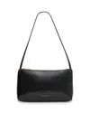 Mansur Gavriel Gaia Leather Shoulder Bag In Black/famingo