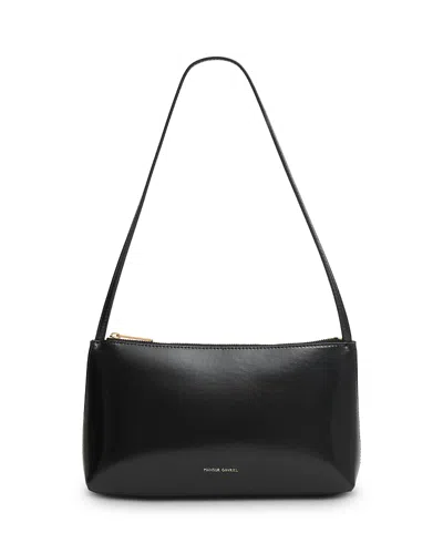 Mansur Gavriel Gaia Leather Shoulder Bag In Black/famingo