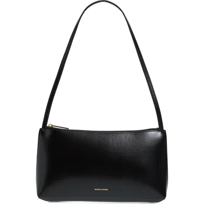 Mansur Gavriel Gaia Leather Shoulder Bag In Black/flamma
