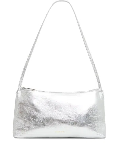 Mansur Gavriel Gaia Metallic-effect Shoulder Bag In Silver